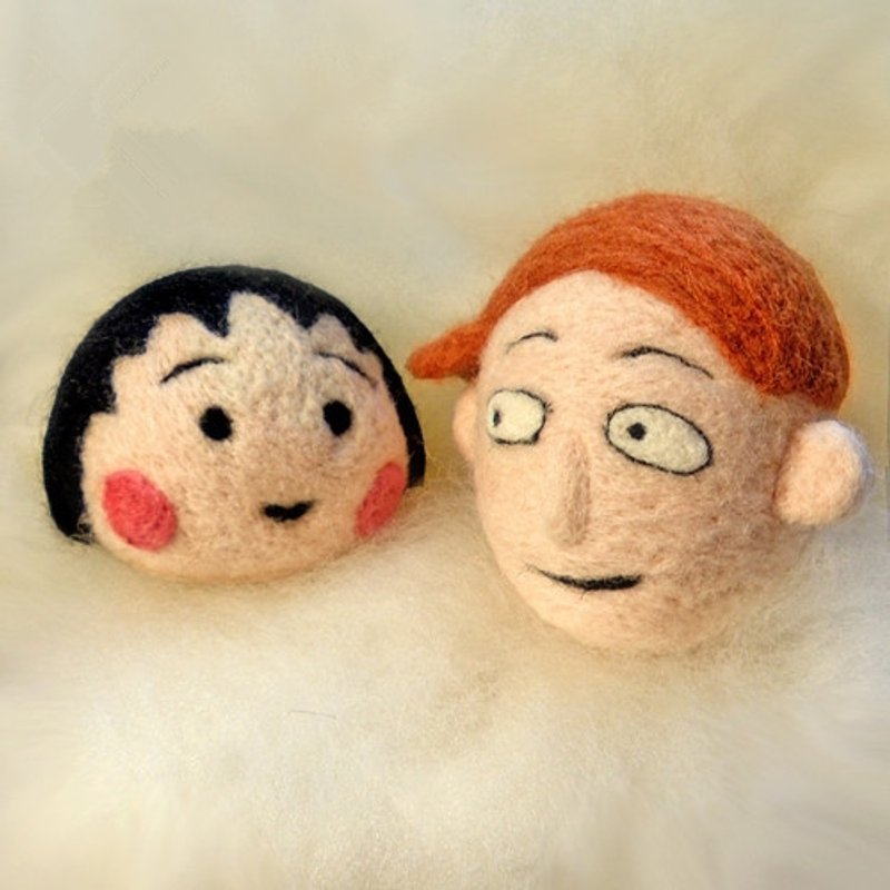羊毛毡手作 樱桃小丸子与花轮和彦同学 钥匙扣 可爱饰品 - 玩偶/公仔 - 其他材质 粉红色