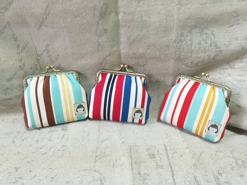 口金包+条纹配色-三款+ - 零钱包 - 其他材质 多色