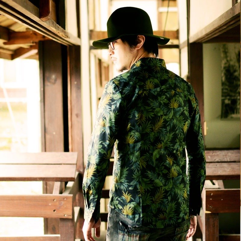 黑色夏威夷长袖衬衫 - 男装衬衫 - 其他材质 黑色