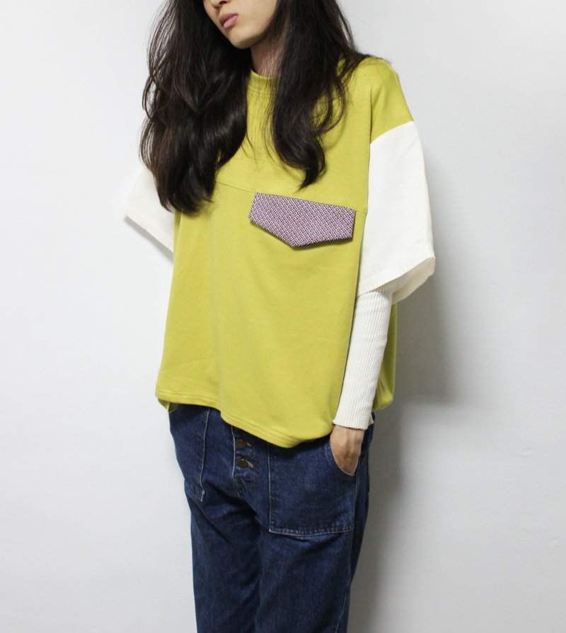 青青草地拼接上衣 - 女装上衣 - 其他材质 绿色