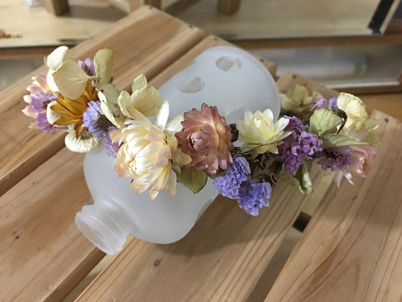 森林女孩与她的发箍式花环/花圈/干燥花(2分之1卖场) - 发饰 - 植物．花 多色