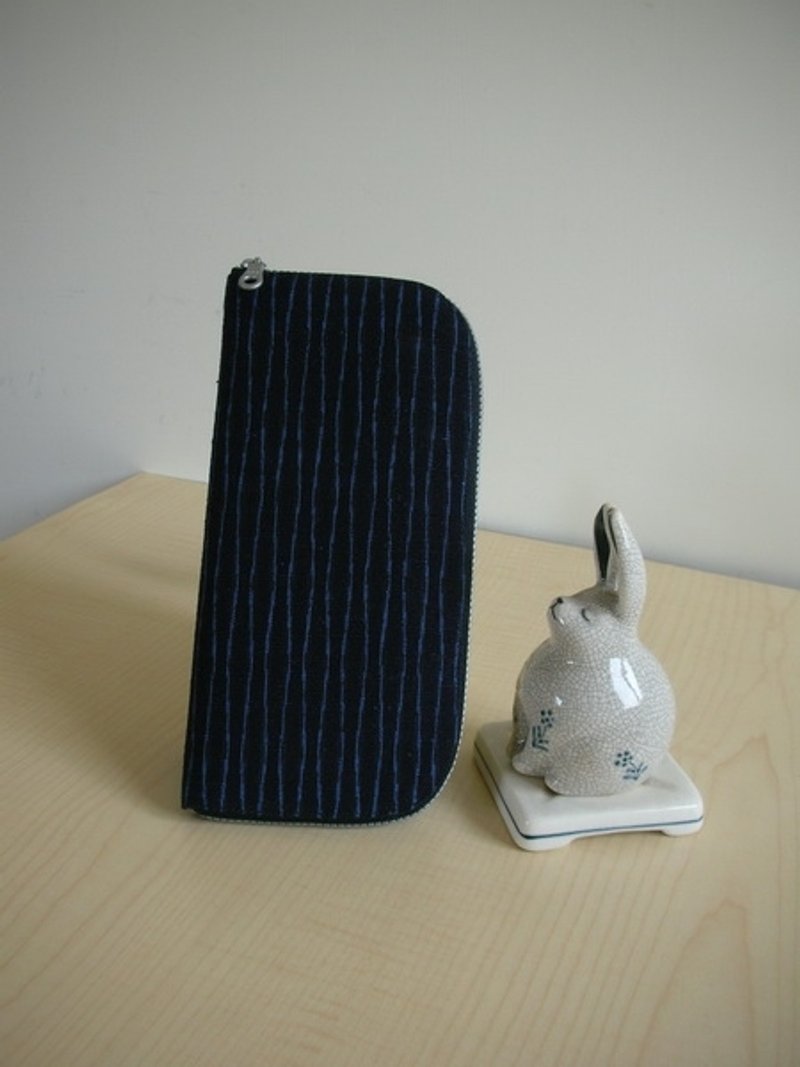 bagme 京都fu织染绸麻-长夹/钱包/零钱包**拼接版** - 皮夹/钱包 - 其他材质 蓝色