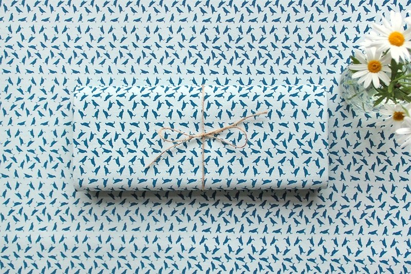 布匹-小八哥/灰蓝底巴黎蓝(250g) - 其他 - 其他材质 蓝色