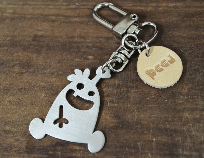 【快速出货】Give me three ·不锈钢吊饰 交换礼物 - 钥匙链/钥匙包 - 不锈钢 灰色