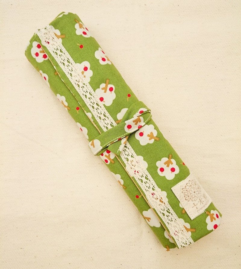 【十木米。Lorenza】暖心环保餐具袋 #绿色大树 - 筷子/筷架 - 其他材质 绿色