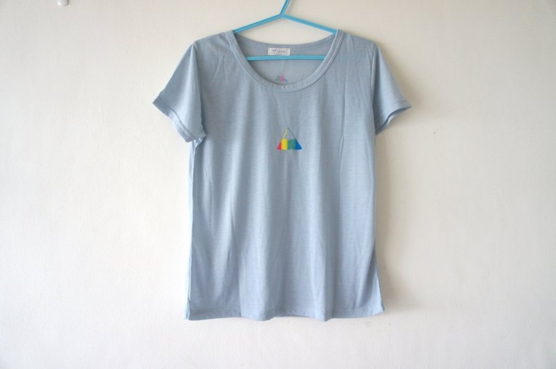 一座小山 软绵绵短袖t-shirt（浅蓝/浅粉/大海蓝色/绵绵深灰/帅气黑色） - 女装 T 恤 - 棉 多色