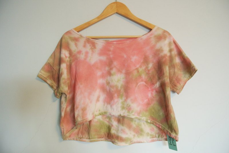 彦彦手染 - Yen Yen 彩色渲染衣 短袖。 短版上衣 。嬉皮。 - 其他 - 其他材质 多色