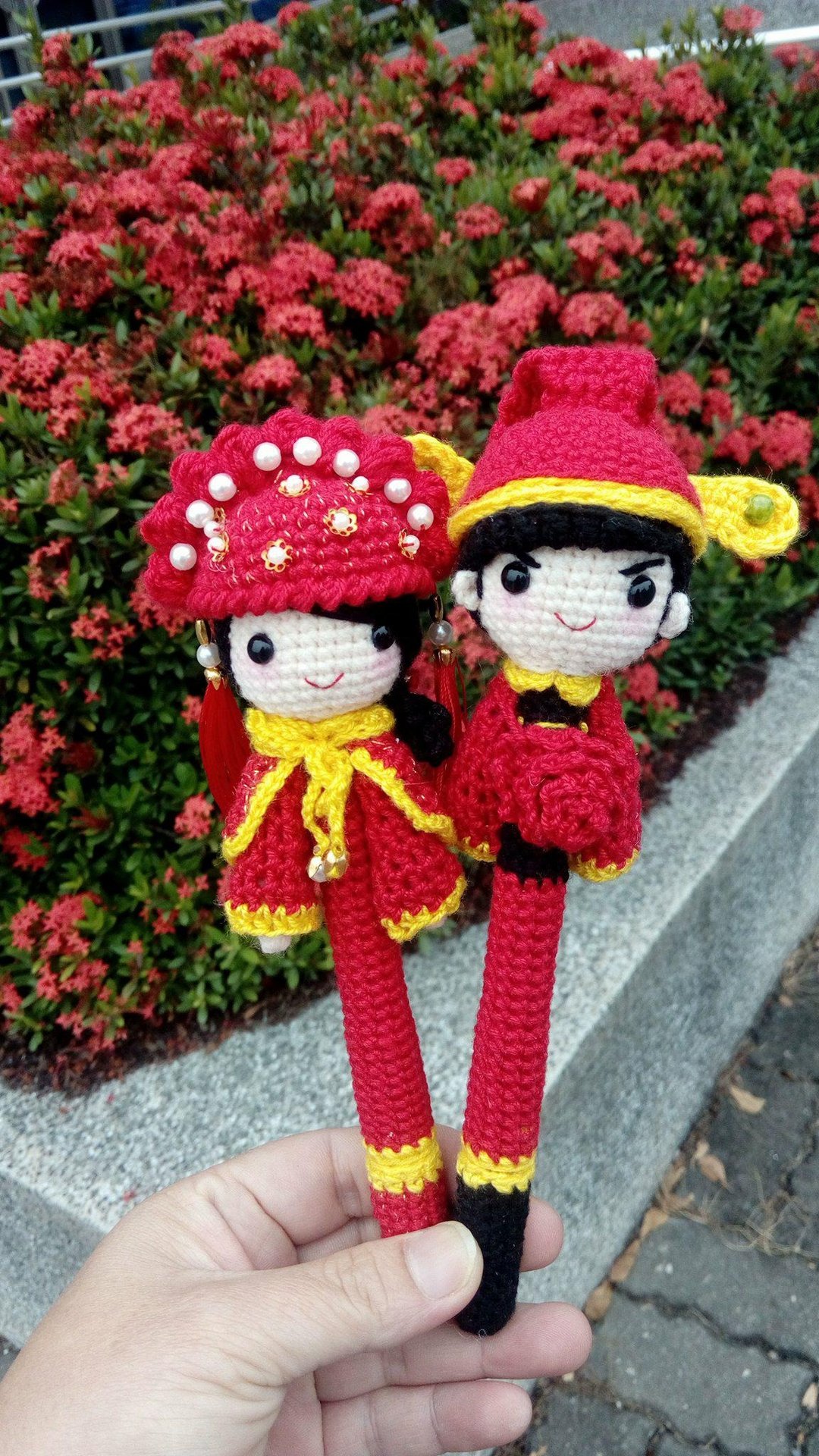 毛线手创~ 中式 ** 凤冠霞帔 ** 造型结婚签名对笔~ - 其他书写用品 - 其他材质 红色