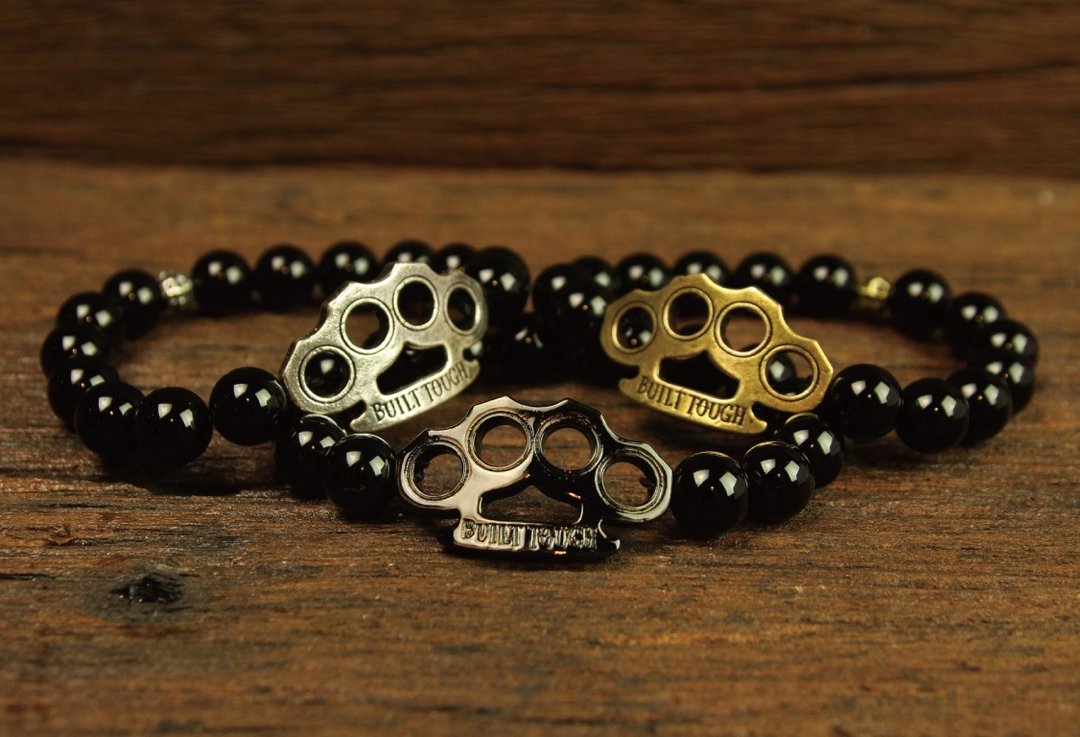 【METALIZE】Brass Knuckles 10MM Beaded Bracele 手指虎10mm串珠手链 - 手链/手环 - 宝石 