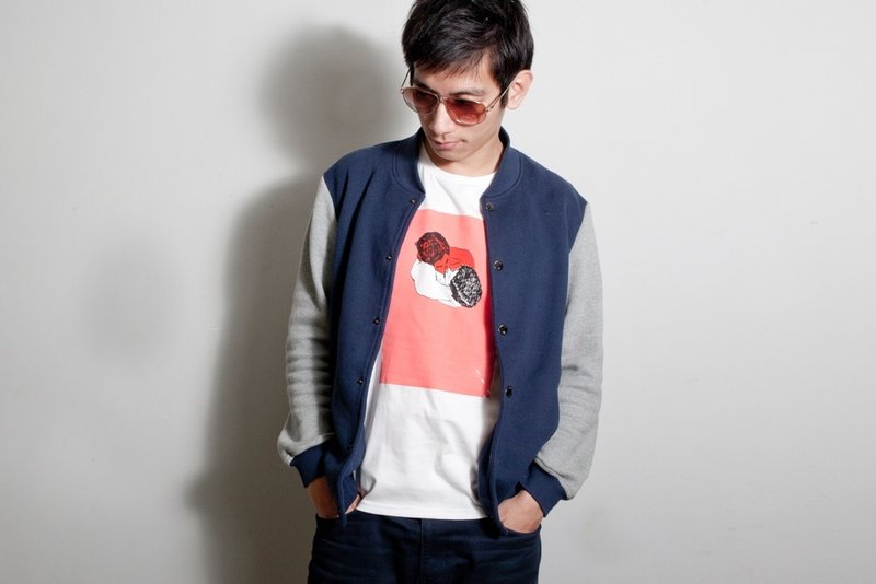 手绘手印TEE 【单身情人节】男/女 - 男装上衣/T 恤 - 棉．麻 白色