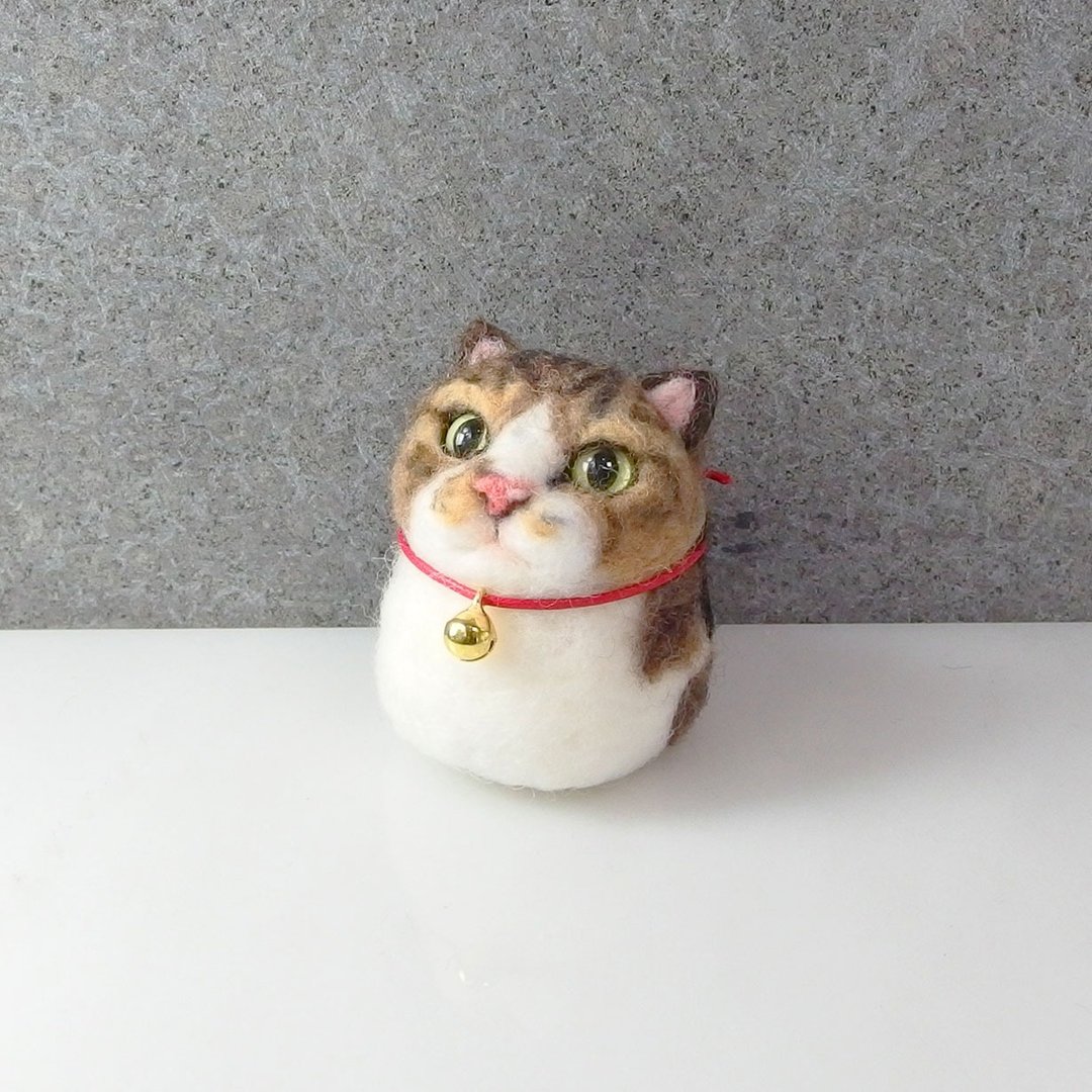 定制宠物羊毛毡 虎斑猫 丸子系列 定制化 情人节 圣诞礼物 生日 - 玩偶/公仔 - 羊毛 咖啡色