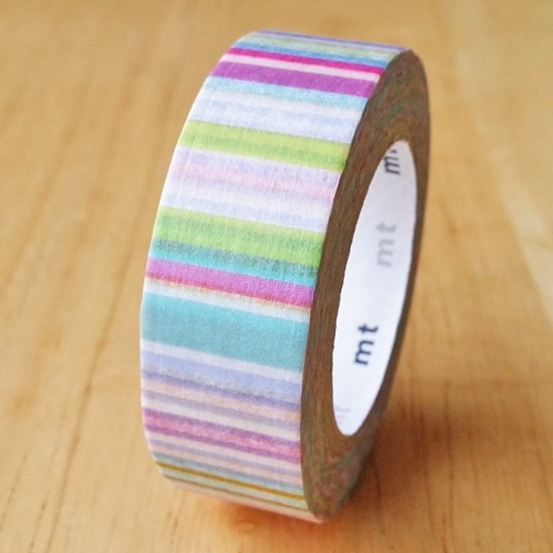 mt 和纸胶带 Deco【多彩线条-粉彩 (MT01D286)】 - 纸胶带 - 纸 多色