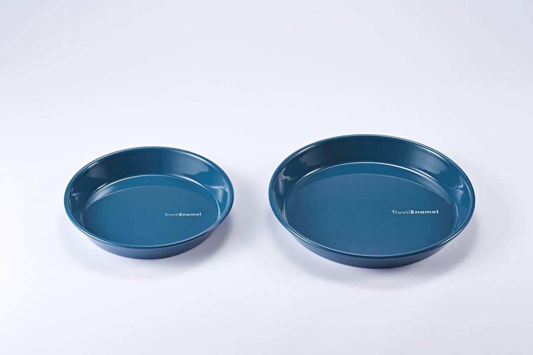 Truvii珐琅盘组(波斯蓝)(24cm+20cm） - 浅碟/小碟子 - 珐琅 蓝色