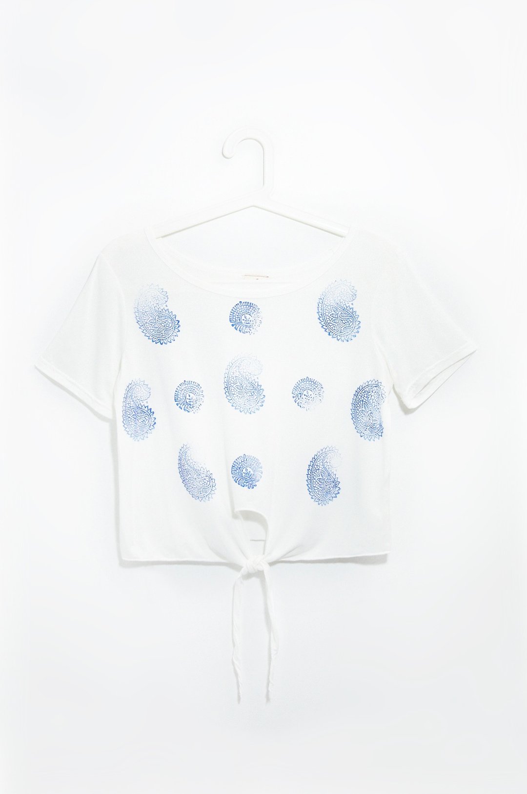 女装莫代尔凉感绑带T-shirt / 设计上衣 - 森林系 - 女装上衣 - 其他材质 白色