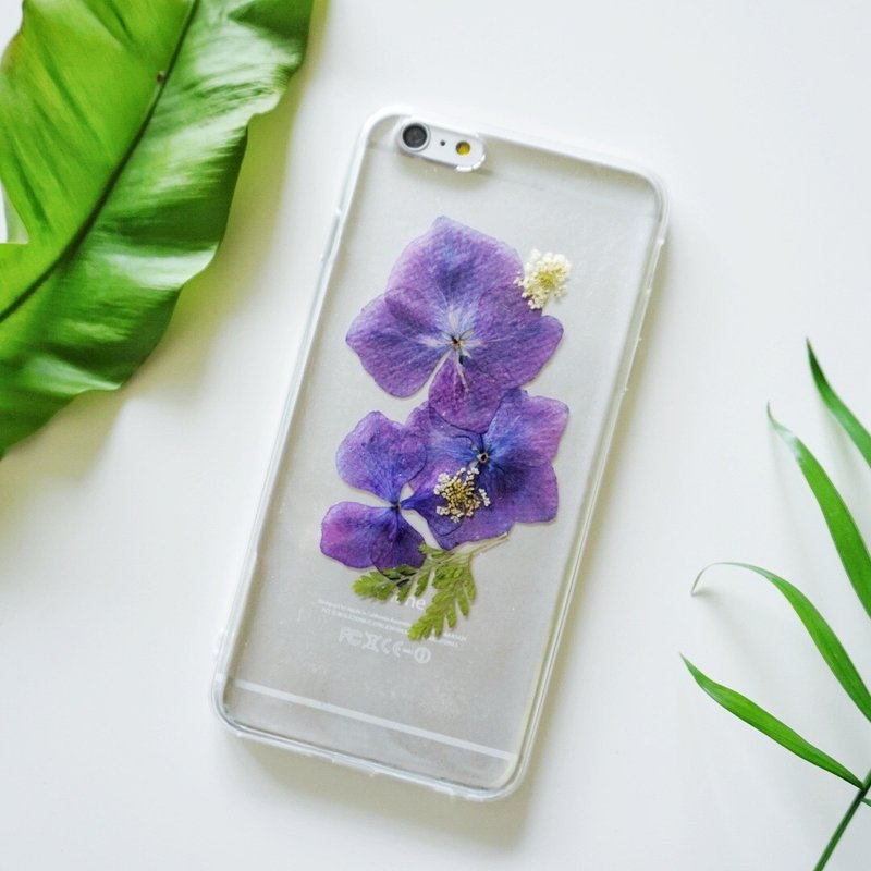 紫绣球限定系列// 植物标本 押花手机壳 iphone 5/5s/SE/6/6s/6 plus/6s plus/7/7plus/Samsung S4/S5/S6/S6Edge/S7/S7Edge/Note3/Note4/Note5 - 手机壳/手机套 - 硅胶 