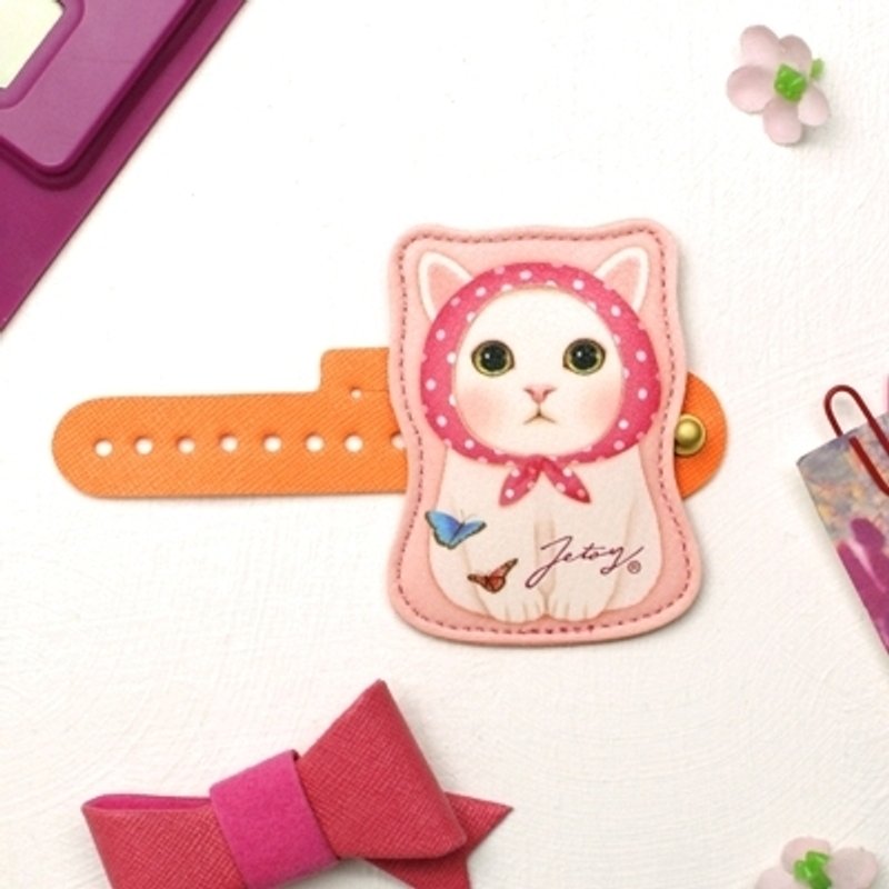 Jetoy,Choo choo甜蜜猫多用途卷线器_Pink hood (J1312201) - 卷线器/电线收纳 - 真皮 橘色