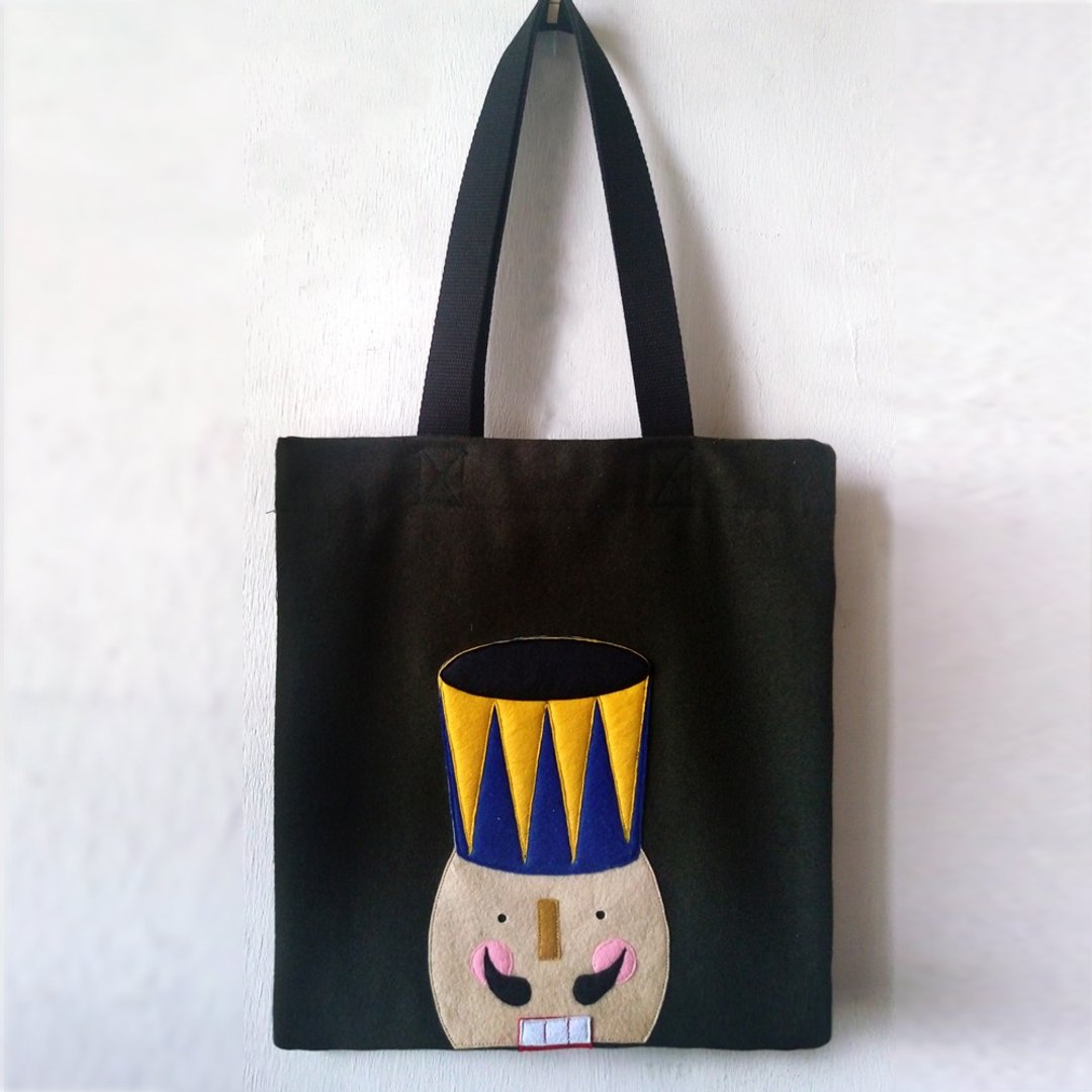 胡桃夹子, 毛毡布袋, 全人手制Tote Bag - 侧背包/斜挎包 - 其他材质 绿色