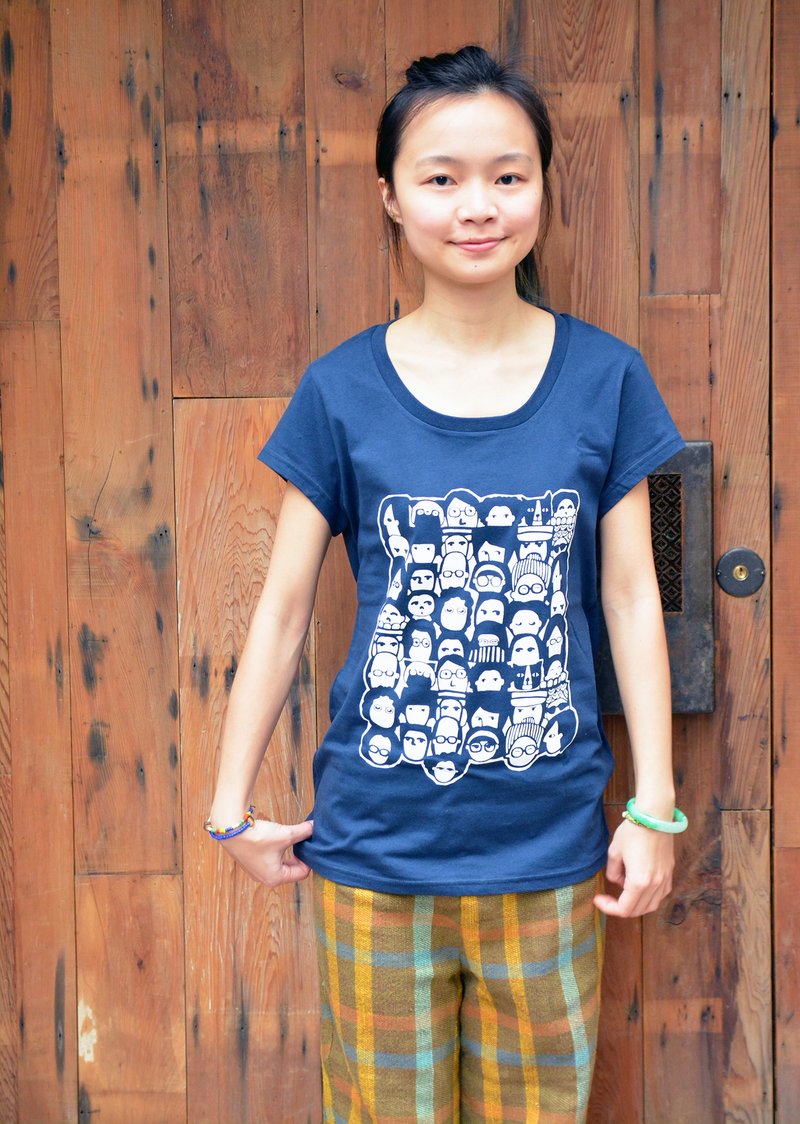 有机棉上衣 女版 Organic T-shirt people X people＿公平贸易 - 女装 T 恤 - 棉．麻 蓝色