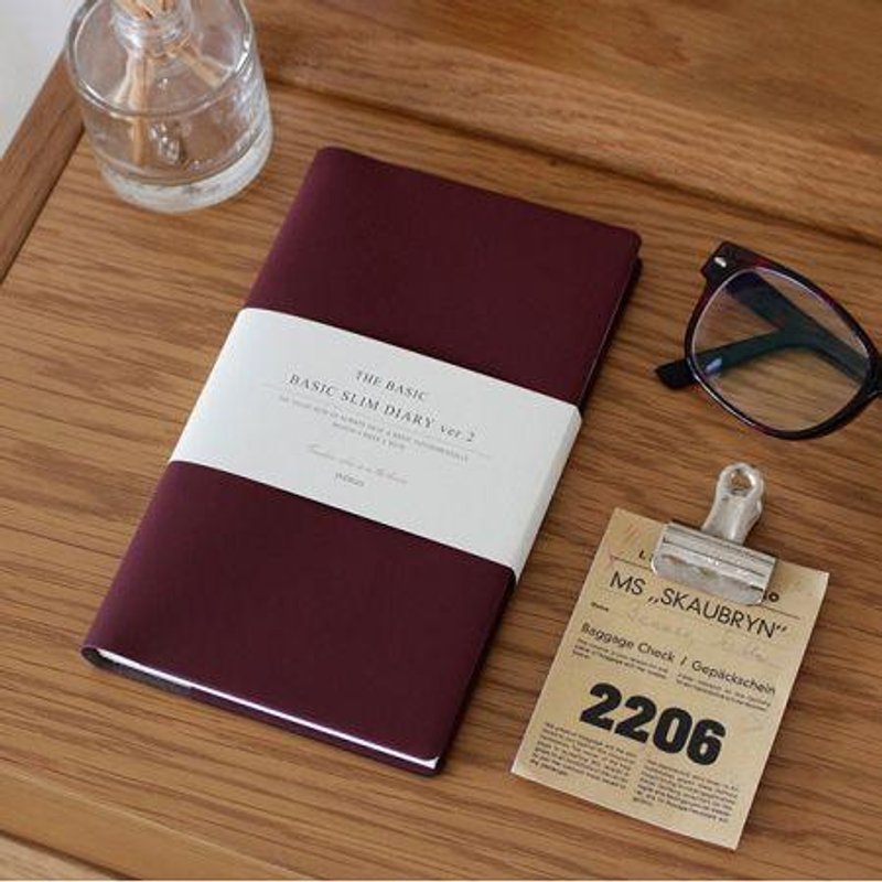 Dessin x Indigo-The basic手帐周志V.2(无时效)-酒红,IDG03104 - 笔记本/手帐 - 纸 红色