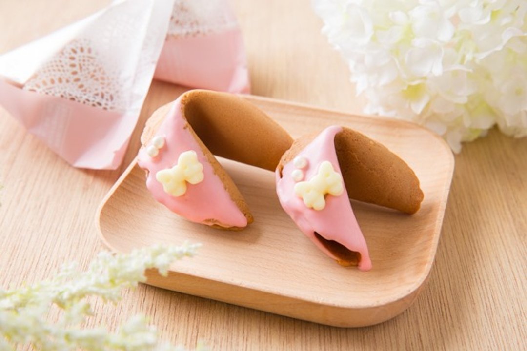C.Angel 【Pink蝴蝶结幸运签饼】 - 手工饼干 - 新鲜食材 粉红色