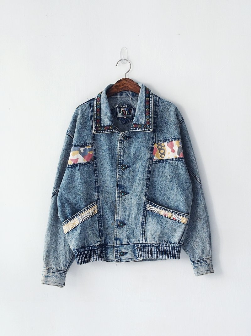 【Banana Flyin'】复古着 拼接 牛仔外套 - 女装休闲/机能外套 - 其他材质 蓝色