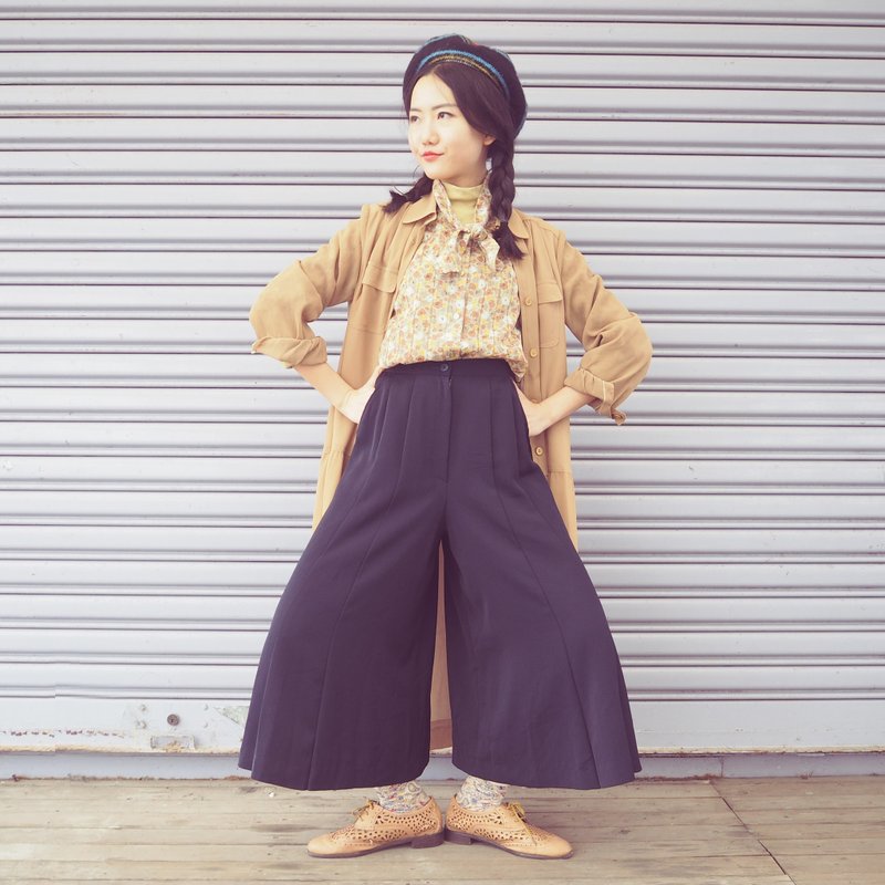 深蓝裙裤子 - 女装长裤 - 其他材质 黄色