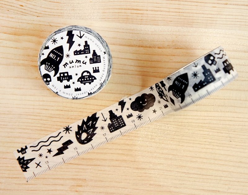 mumu纸胶带-小太空款 - 纸胶带 - 纸 黑色