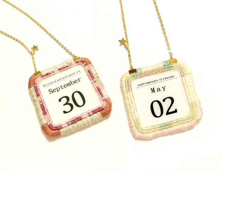 爱的纪念日*手工日期项链 - 项链 - 纸 多色