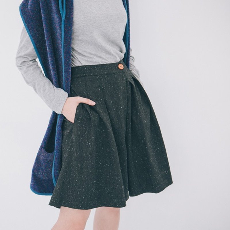 许许儿♪不对称造型裤裙-糖霜黑巧克 - 女装长裤 - 其他材质 黑色