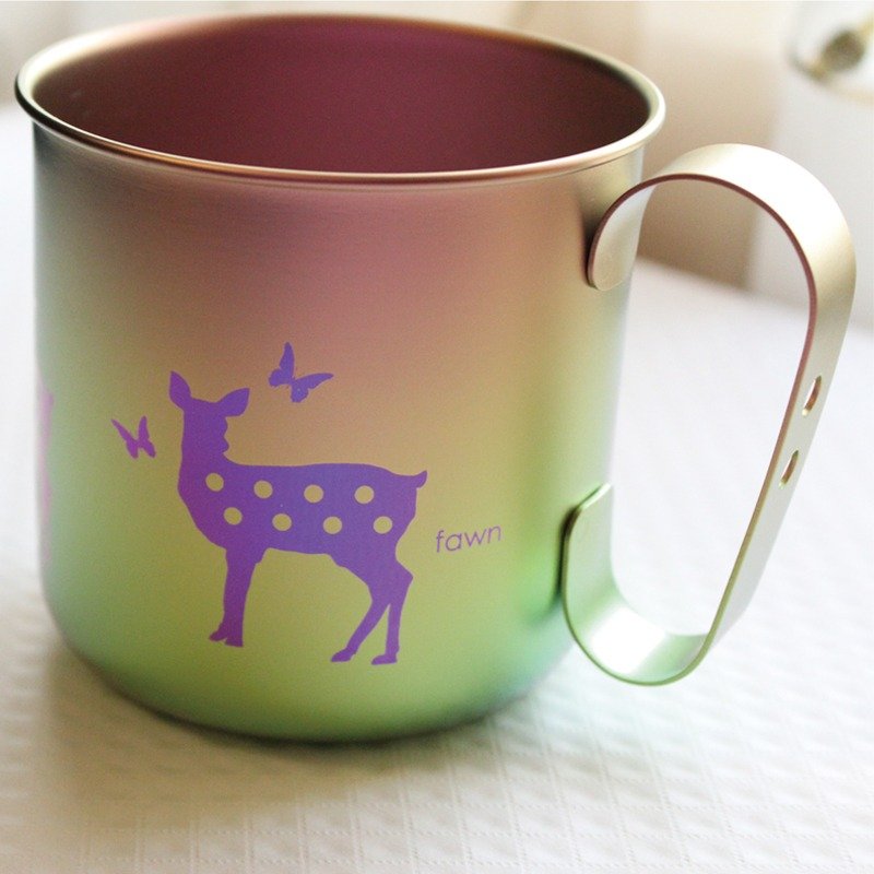 【日本制 Horie】钛爱地球系列-日本制纯钛设计马克杯-悠然仔鹿 - 咖啡杯/马克杯 - 其他金属 多色