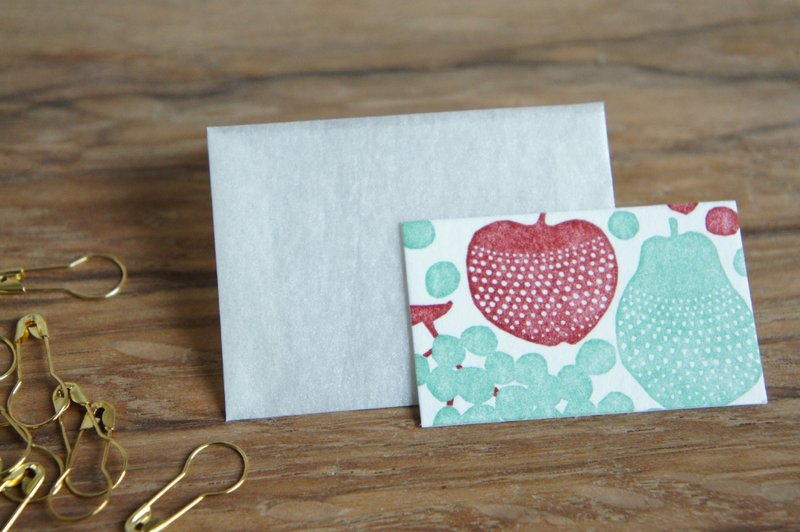 迷你版印小封筒_苹果与西洋梨 - 卡片/明信片 - 纸 多色