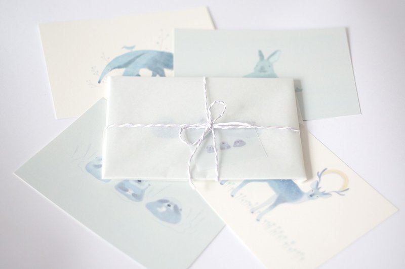 ［独角森林］水之夏明信片（一套四张双面可用） - 卡片/明信片 - 纸 