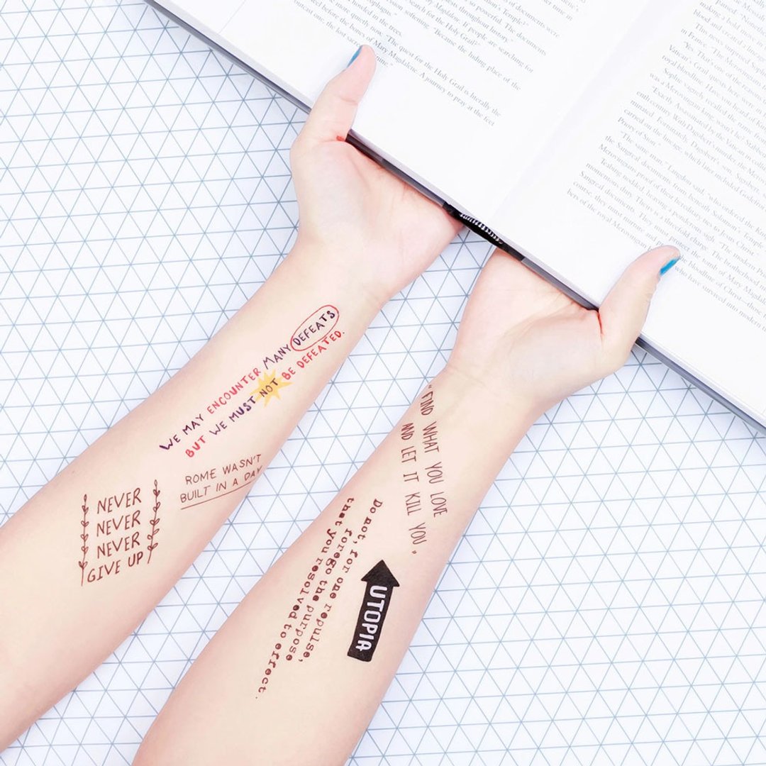 刺青纹身贴纸 - 文字宝藏 Surprise Tattoos - 纹身贴 - 纸 黑色