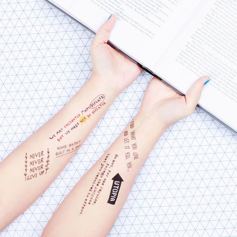刺青纹身贴纸 - 文字宝藏 Surprise Tattoos - 纹身贴 - 纸 黑色