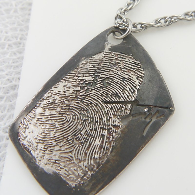 指纹-正港全球独一无二:自己的指纹;T401SCS-附24'不锈钢链条 - 手链/手环 - 其他金属 黑色