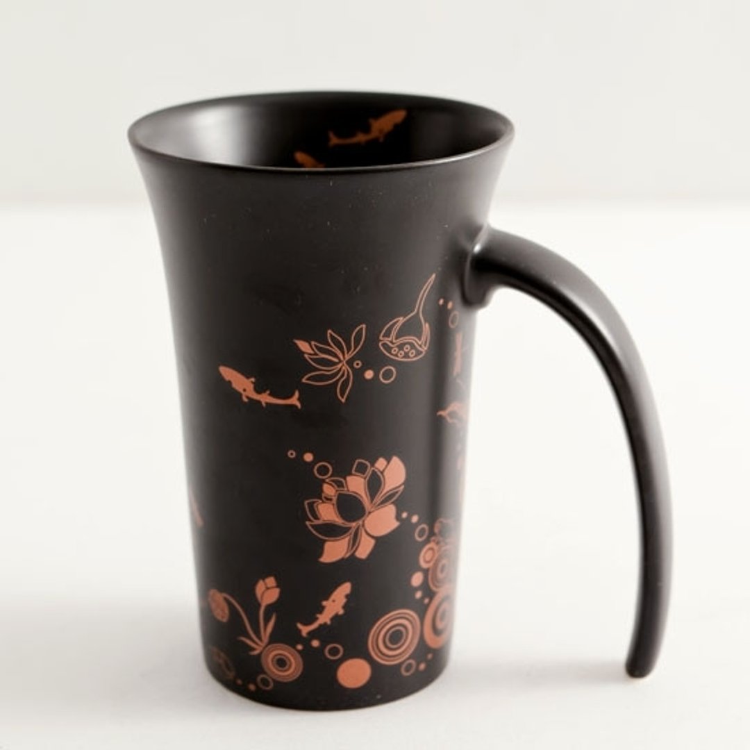 夏荷剪影喇叭杯-雾黑 - 茶具/茶杯 - 其他材质 