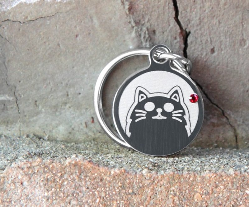 【波斯猫】‘圆’ 专属特版-定制名牌（6色钻）◆可爱x防走失◆ - 项圈/牵绳 - 其他金属 白色