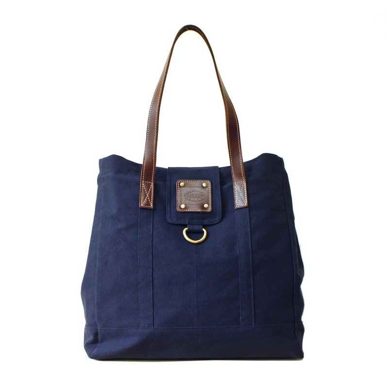 [Happa]个性磁扣托特包-石洗帆布经典款(Navy 海军蓝) - 侧背包/斜挎包 - 其他材质 蓝色