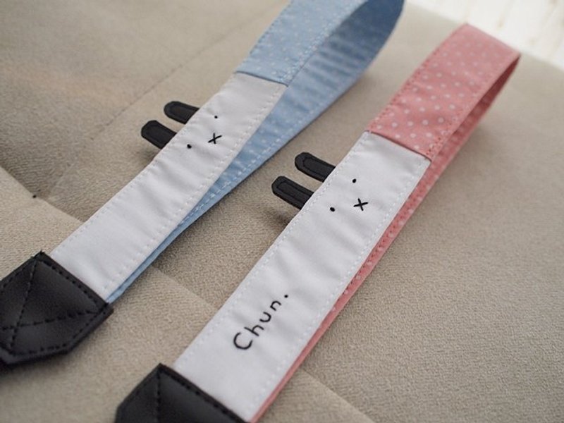 hairmo。黑X嘴兔单孔手腕相机/拍立得/手机带-橘红点(小孔) - 相机 - 其他材质 红色