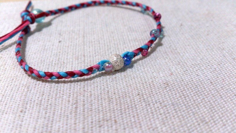 925纯银磨砂小圆珠．三色手环 - 手链/手环 - 其他金属 多色