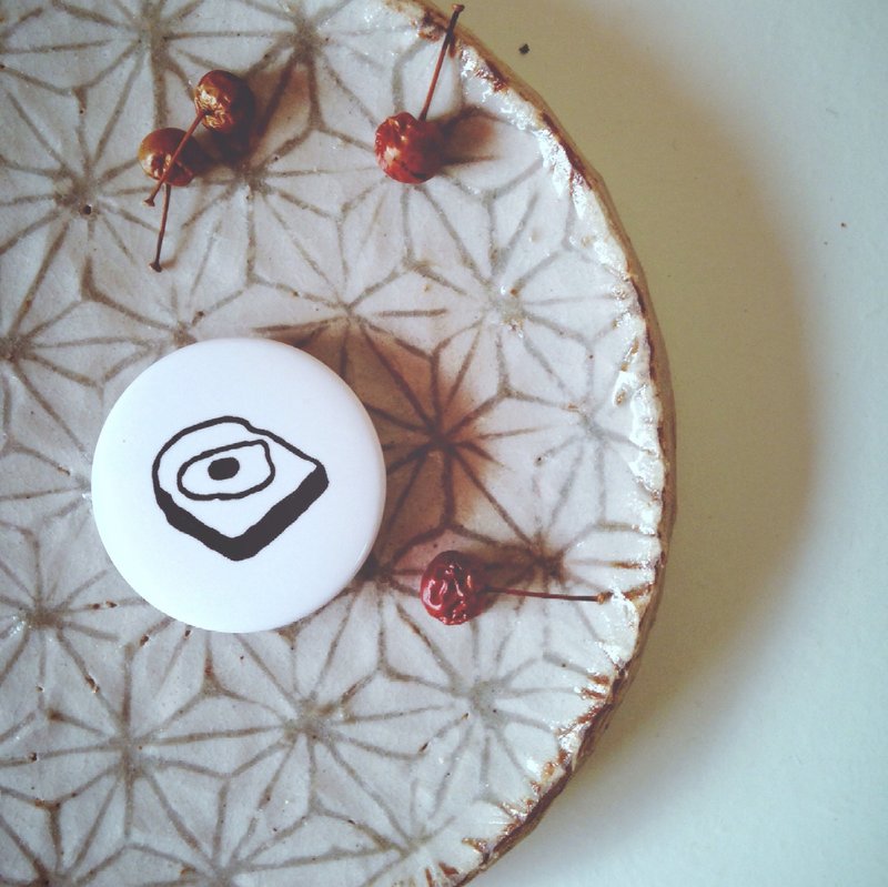 愚蠢的人类- 2/8马口铁胸章 徽章-【吐司蛋】 - 徽章/别针 - 塑料 白色