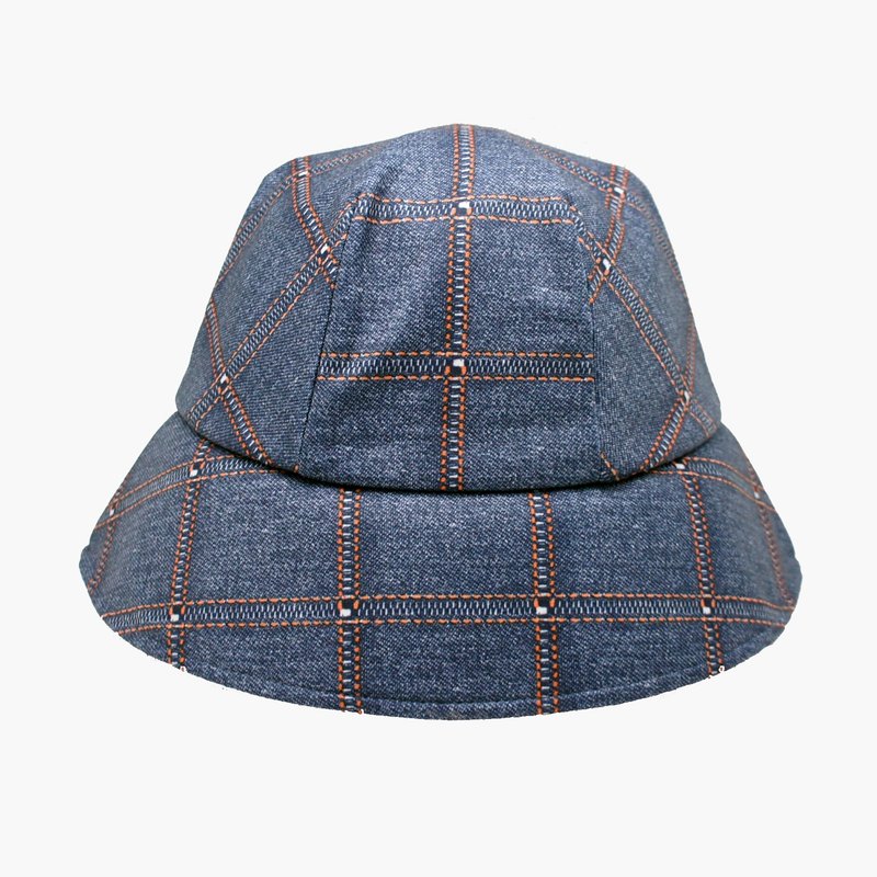 BLR 手作 印花 双面戴 渔夫帽 拼布牛仔 - 帽子 - 其他材质 蓝色
