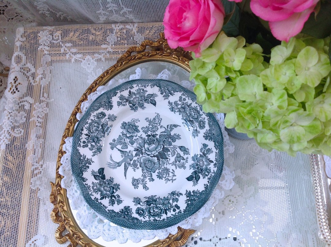 ♥安妮疯古物♥vintage 古董 复古 英国瓷器 1930年 Wedgwood 沽蓝系列 蛋糕盘,点心盘,水果盘,瓷盘,餐盘 - 浅碟/小碟子 - 其他材质 蓝色