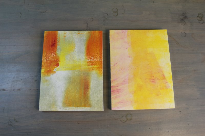 手工刷色大笔记本- 烈日 - 笔记本/手帐 - 其他材质 