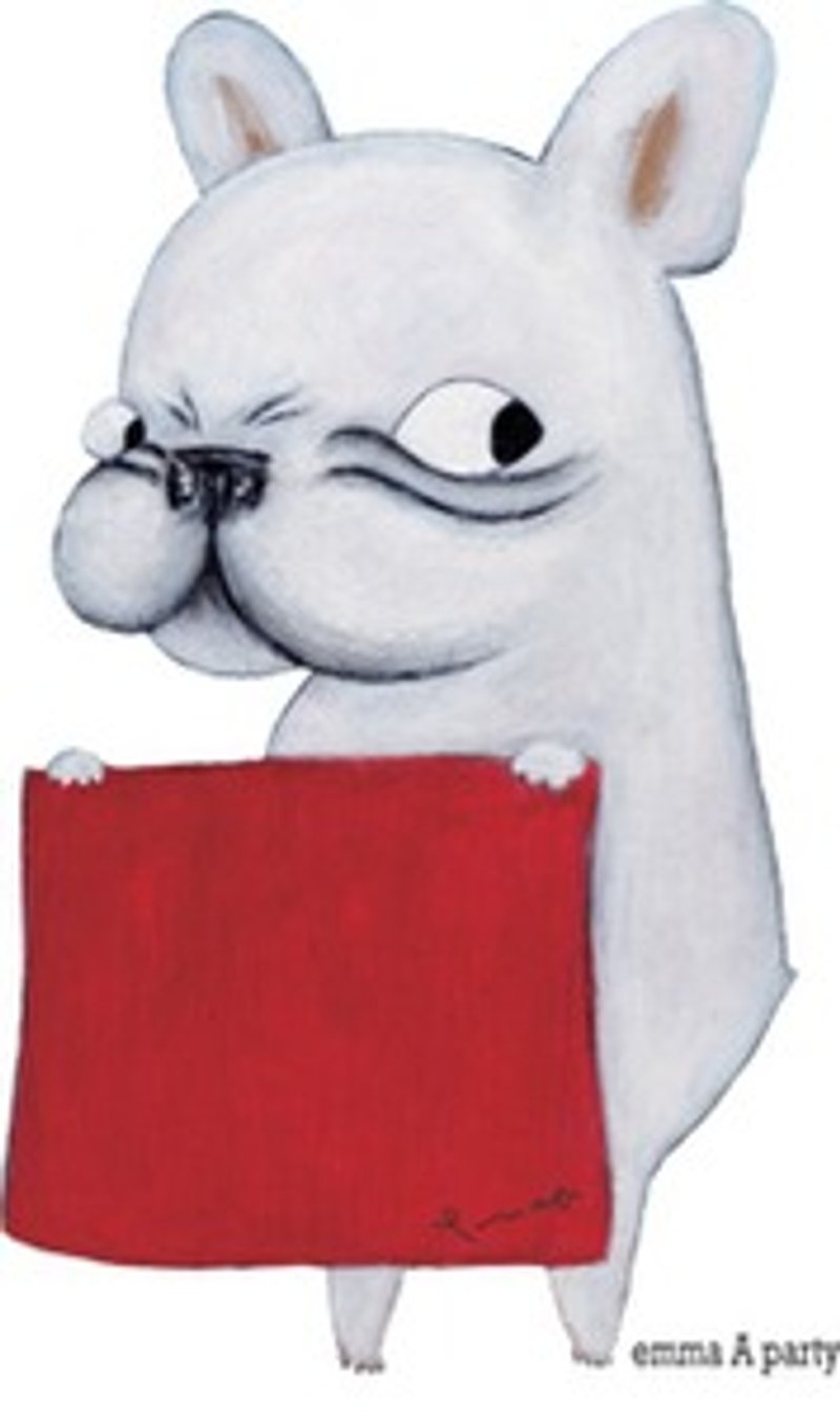 emmaAparty 插画Ｔ：：叮咚叮咚 ' ' 我是斗牛犬岛灰 我在斗牛（即将绝版） - 中性连帽卫衣/T 恤 - 棉．麻 灰色