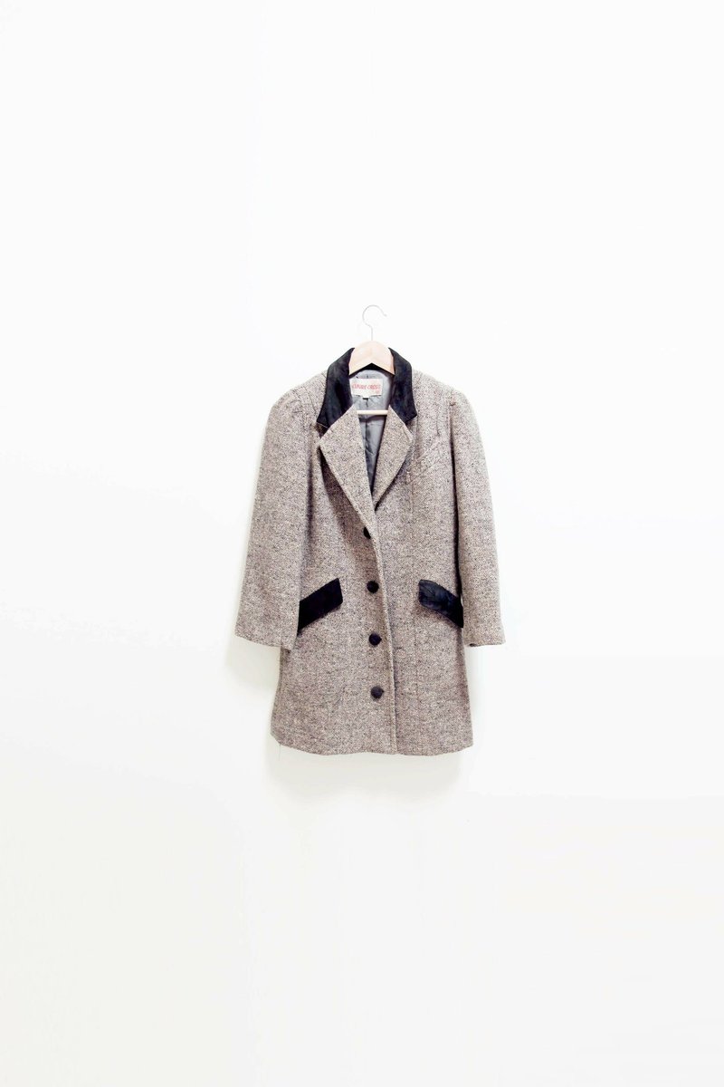 【Wahr】圈呢黑领外套 - 女装休闲/机能外套 - 其他材质 多色