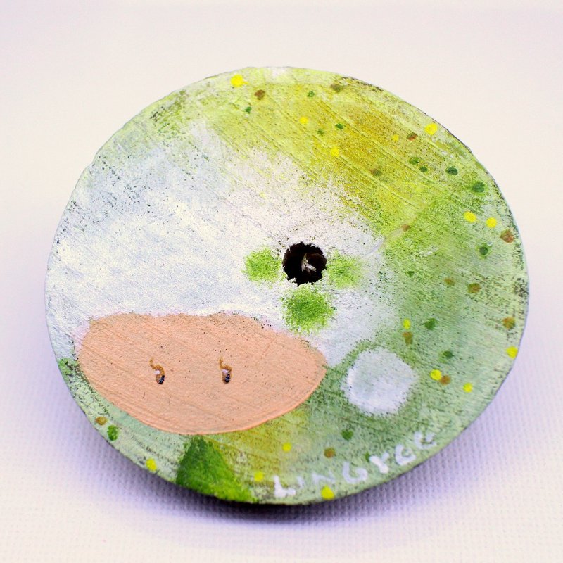 富察令儿·彩绘圆木摆设 - 摆饰 - 木头 绿色