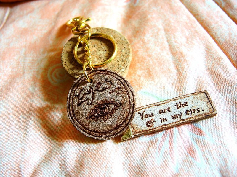 You are the apple in my eyes 金色吊饰 - 吊饰 - 真皮 咖啡色