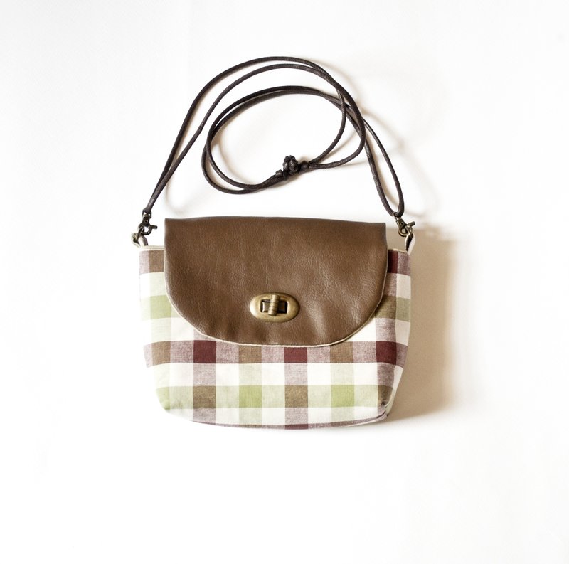 侧背包/万用包/相机包-草绿格子 - 相机包/相机袋 - 其他材质 绿色