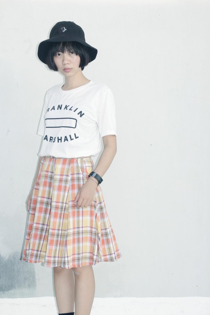 4.5studio-稻稻来寻宝老衣特区-青春满点格纹棉质澎澎圆裙 - 裙子 - 其他材质 多色